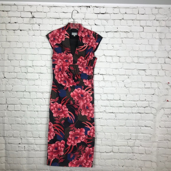 Karen Millen Dresses & Skirts - Karen Millen Satin Mandarin Bodycon Dress Size 6